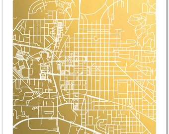 Iowa City Map, Gold Foil Map of Iowa City, Map Print, Gold Foil Print, Iowa City Print, Map Wall Art, Map Decor