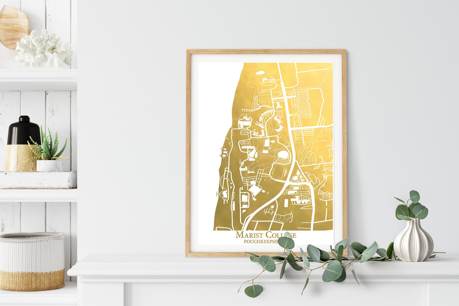 Marist College Map Gold Foil Map of Marist College Gift for - Etsy