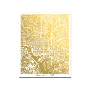 Gold Foil Washington DC Map, Foil Map, Gold Foil Print, Washington DC City Map Art, Anniversary Gift, Washington DC Print, Moving Gift image 4