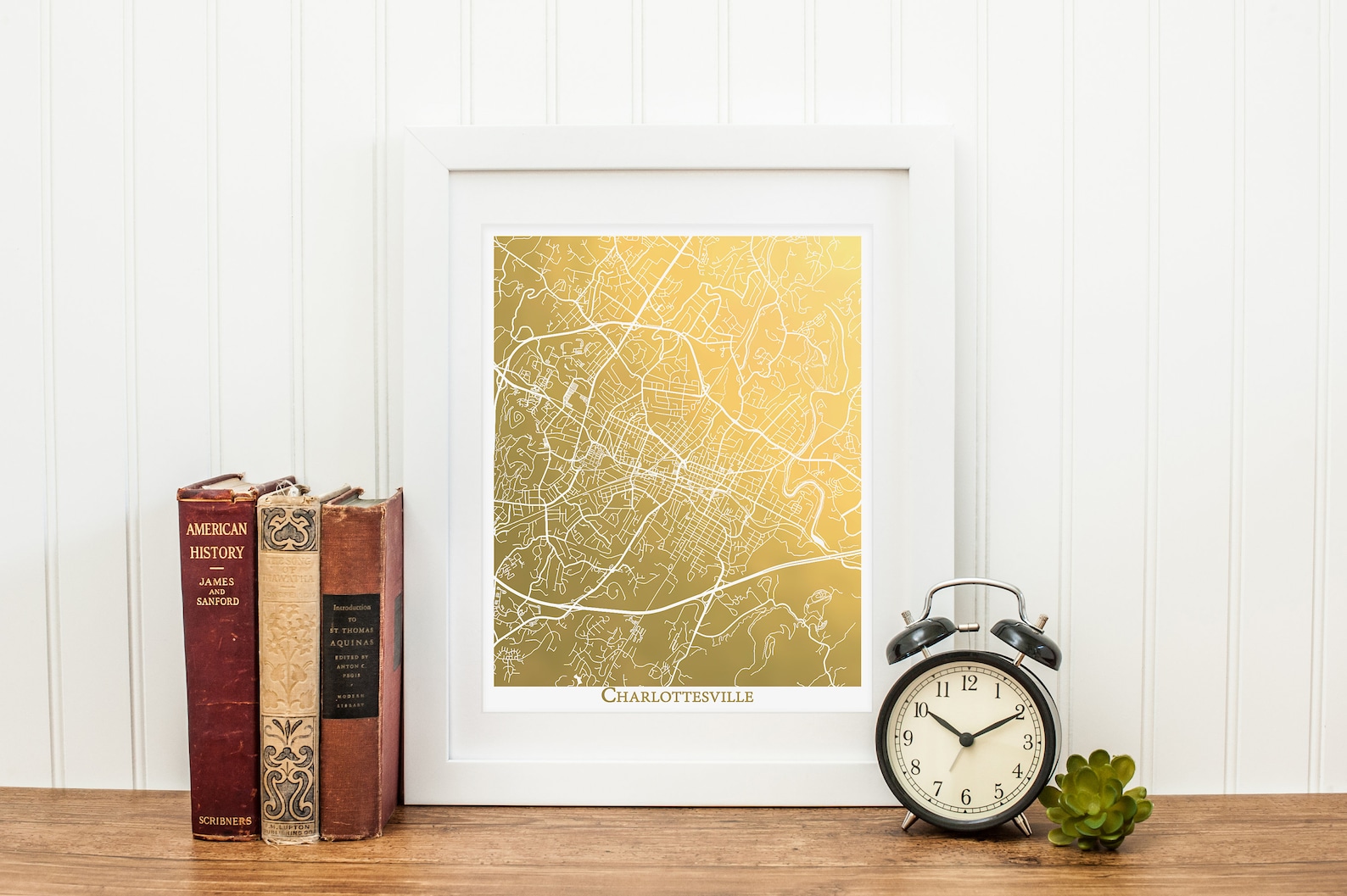 Charlottesville Map Gold Foil Map Map Print Charlottesville Etsy