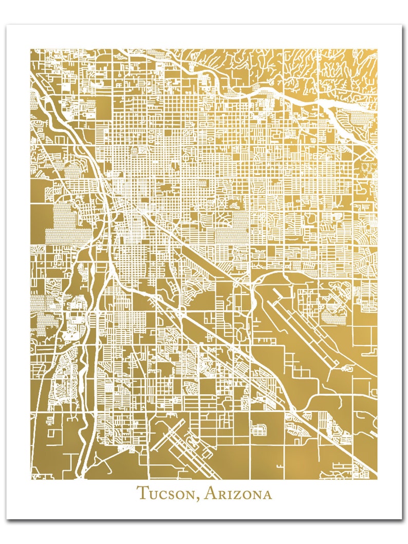 Tucson Map, Tucson Print, Map Print, Tucson Artwork, Reward for Traveler, Tucson Arizona, Foil Pressed Artwork, Map Poster, Map Wall Artwork photo regarding Printable Map of Tucson Az named Tucson Map, Tucson Print, Map Print, Tucson Artwork, Present for Traveler, Tucson Arizona, Foil Pressed Artwork, Map Poster, Map Wall Artwork