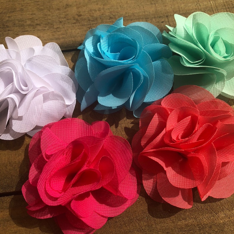 Chiffon Flower Dog Collar Bow