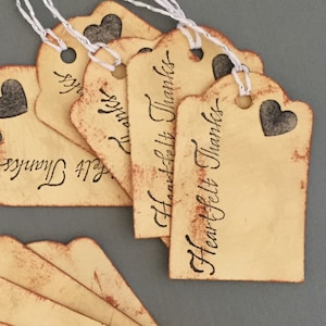 Heartfelt Thanks Wedding Favor Tags Guest Thankyou Tags