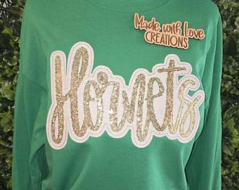 Embroidered Hornets Spirit Shirt, Game Day Shirt