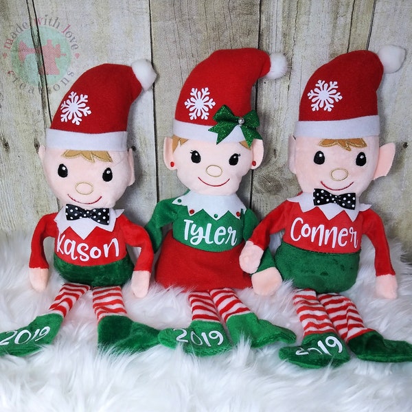 Personalized Elf-Christmas Elf-Custom Elf-Plush Christmas Elf-Elf Adoption-Personalized Elves-14.5" Christmas Elf-Boy Elf-Girl Elf