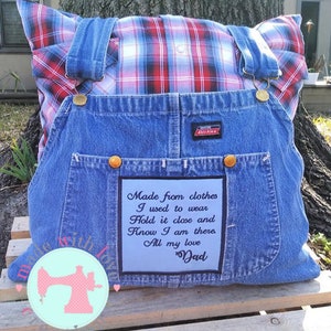 Memory Shirt Pillow-Keepsake Pillow-In Loving Memory-Shirt Pillow-Memory Pillow-Memory Shirt-Custom Memory Pillow-Dad-Mom-Grandparents