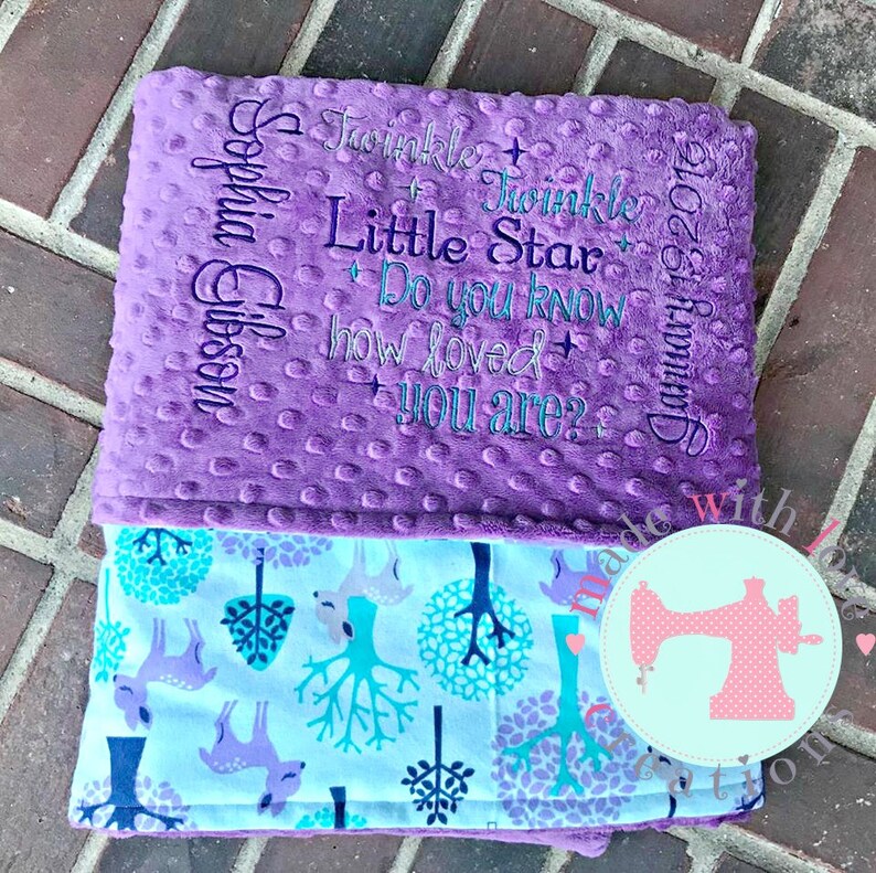 Custom Birth Stat Blanket Baby Blanket Custom Blanket Etsy