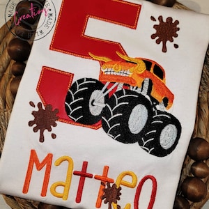 Monster Truck Shirt-Birthday Shirt-Monster Truck Birthday Shirt-Boys Birthday Party-Monster Truck Birthday