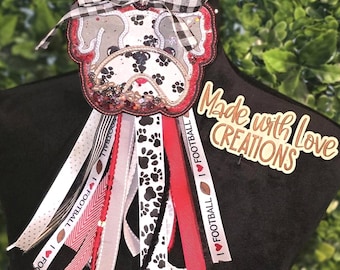 Bulldog Shaker Bag Tag, Monogrammed Mascot Tag