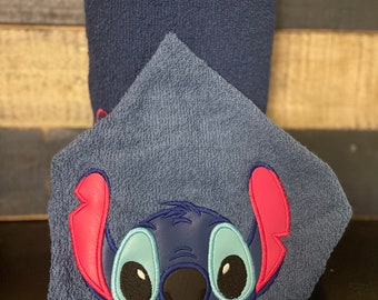 Blue Alien Inspired Hooded Towels