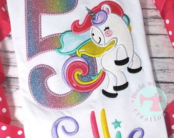 UNICORN Birthday Shirt-Unicorn Birthday-Custom Unicorn Shirt-Girl's Birthday Shirt-Unicorn Shirt-Unicorn Birthday Party-Birthday Shirt