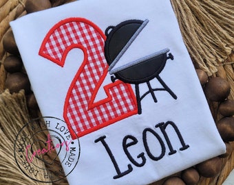 BBQ Birthday Shirt, Embroidered Grill Party Outfit