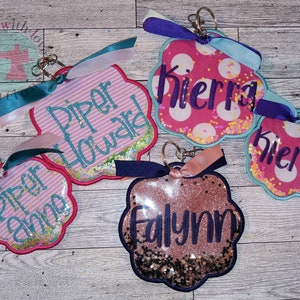 Confetti Backpack Tags-Monogrammed Tags-Backpack Tags-Monogrammed Tag-Lunch Kit tags