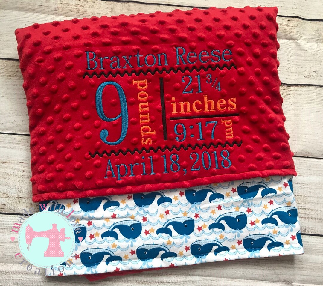 Custom Birth Stat Blanket Baby Blanket Custom Blanket Etsy