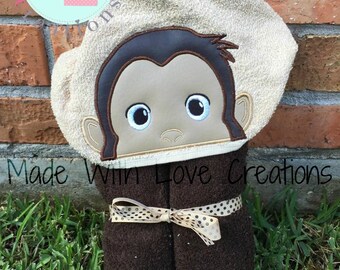 Curious Monkey Inspired Hooded Towels