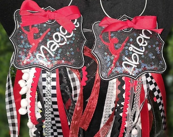 Monogrammed Dance Shaker Bag Tag, Personalized Team Bag Charm