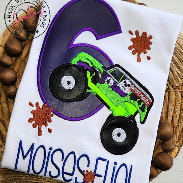 Monster Truck Shirt-Birthday Shirt-Monster Truck Birthday Shirt-Boys Birthday Party-Monster Truck Birthday