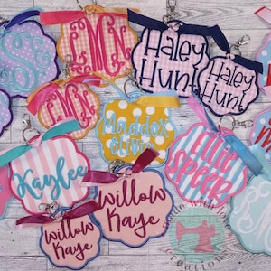 Custom Backpack Tags-Monogrammed Tags-Backpack Tags-Monogrammed Tag-Lunch Kit tags