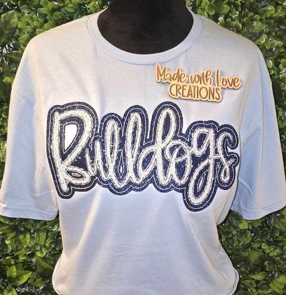 Embroidered BULLDOGS Team Shirt, School Spirit, Game Day