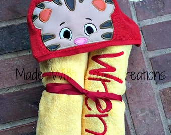 Tiger Inspired Hooded Towels-Character Hooded Towels-Birthday Gifts-Kids Hooded Towels-Custom Towels-Tiger Hooded Towel