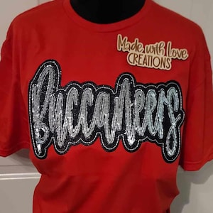 BUCCANEERS Shirt, Spirit Shirt, School Spirit, Embroidered BUCCANEERS Team Shirt, Game Day, Sports, Football Shirt, School Shirt