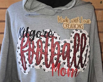 Embroidered Football Mom Shirt, Custom Team Spirit Shirt
