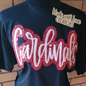 CARDINALS Shirt, Spirit Shirt, School Spirit, Embroidered CARDINALS Team Shirt, Game Day, Sports, Football Shirt, School Shirt