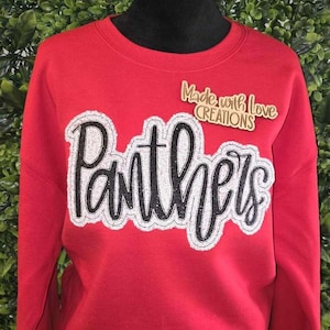 PANTHERS Shirt, Spirit Shirt, School Spirit, Embroidered PANTHERS Team Shirt, Game Day, Sports, Football Shirt, School Shirt