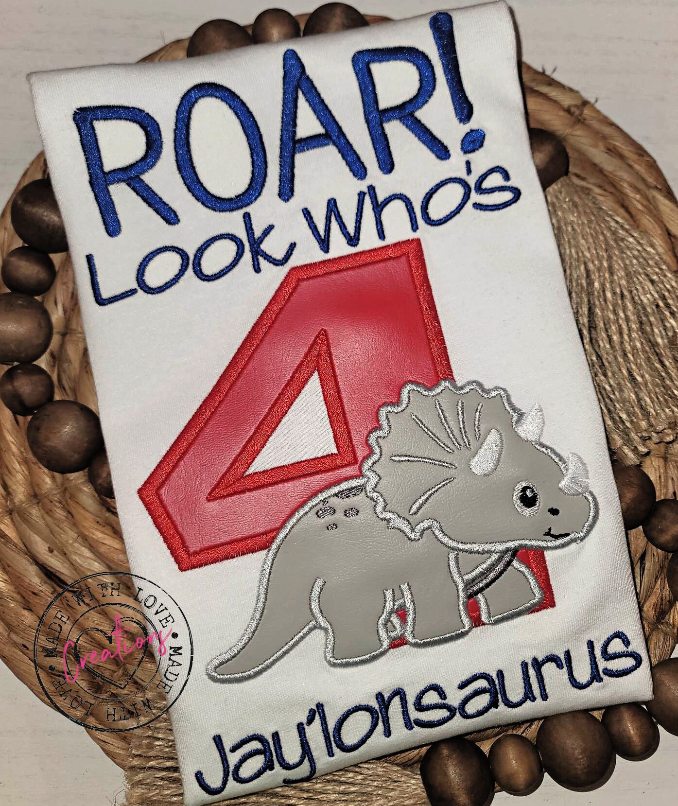 ROAR Look Who's 4 Dinosaur Birthday Shirt-Dinosaur Birthday Shirt-Dino Birthday Shirt-Dinosaur Shirt-Custom Birthday Shirt