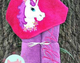 Unicorn Hooded Towels-Kids Hooded Towel-Character Hooded Towel-Birthday Gift-Hooded Towel