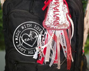 Personalized Cheer Megaphone Shaker Bag Tag