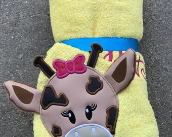 3D Giraffe Hooded Towels-Girl Giraffe Hooded Towel-Boy Giraffe Hooded Towel-Giraffe Hooded Towel-Character Towel-Baby Giraffe Towel