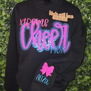 CHEER mom Shirt, Custom Mom Shirt, CHEER mom, Embroidered Shirt, Glitter Cheerleader Mom Shirt, Sports Mom, Football Mom Shirt, Spirit Shirt