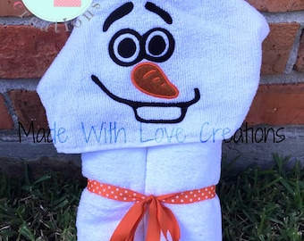 Snowman Hooded Towel - Embroidered Character Bath Towel