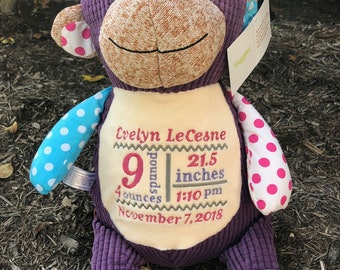 Monkey Custom Embroidered Stuffed Animal