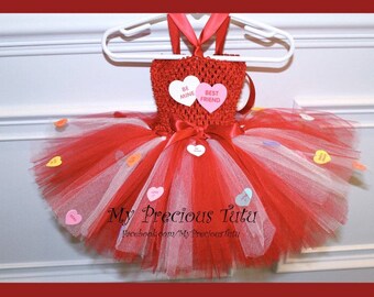Red and Pink Tutu Dress Valentines Day Tutu Dress Heart Tutu | Etsy