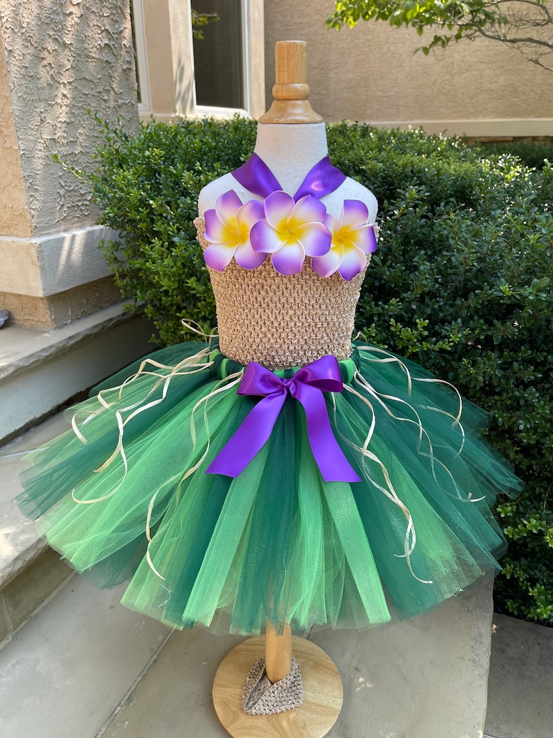 Hawaiian Tutu Dress, Hawaiian Luau Tutu, Hawaiian Tulle Dress, Luau Party Dress, Luau Tutu Set by My Precious Tutu image 4