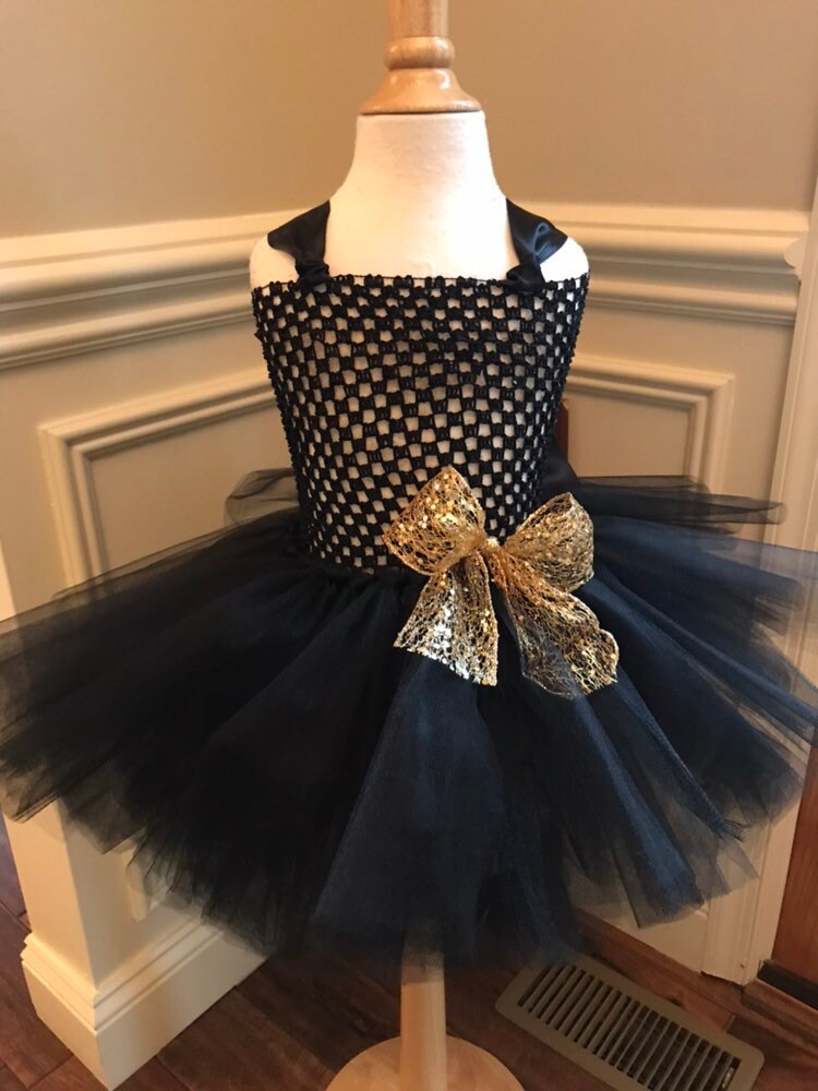 Black and Gold Holiday Tutu Dress - Etsy