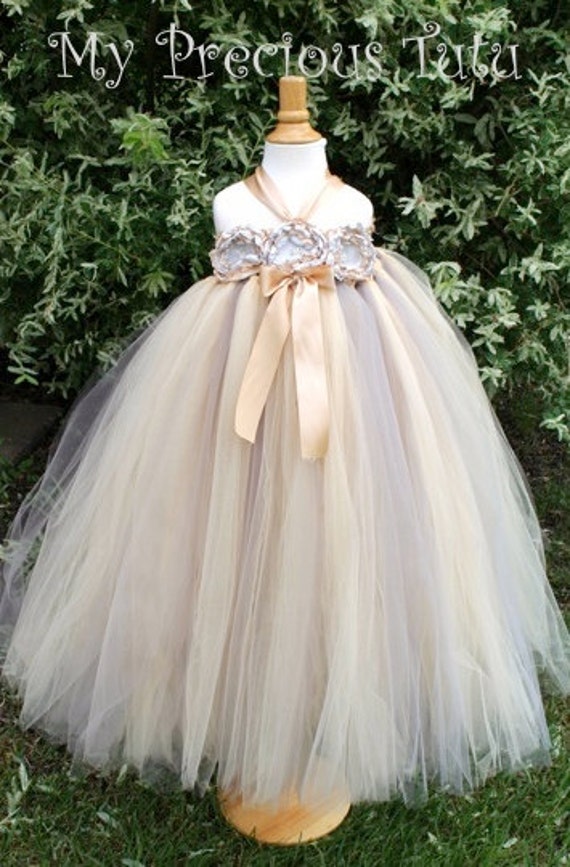 Cream colored flower girl dresses deals