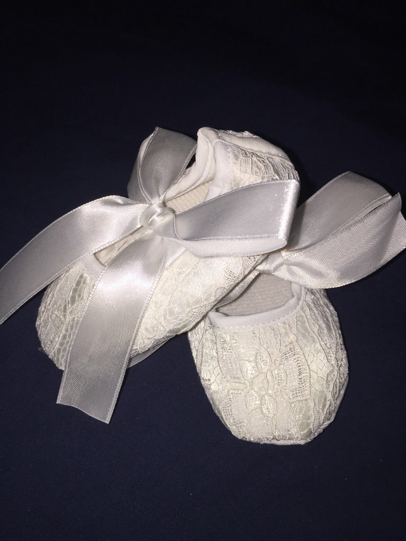 Lace Christening Dress With Shoes and Headband by My Precious Etsy