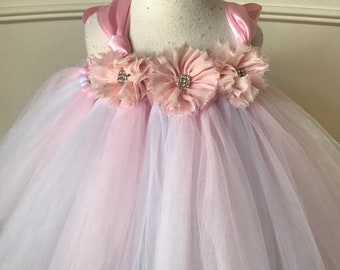 Pink and White Tutu Dress, Pink Tutu Dress, Pink Princess Dress, Pink and White Tulle Dress, Pink Party Dress