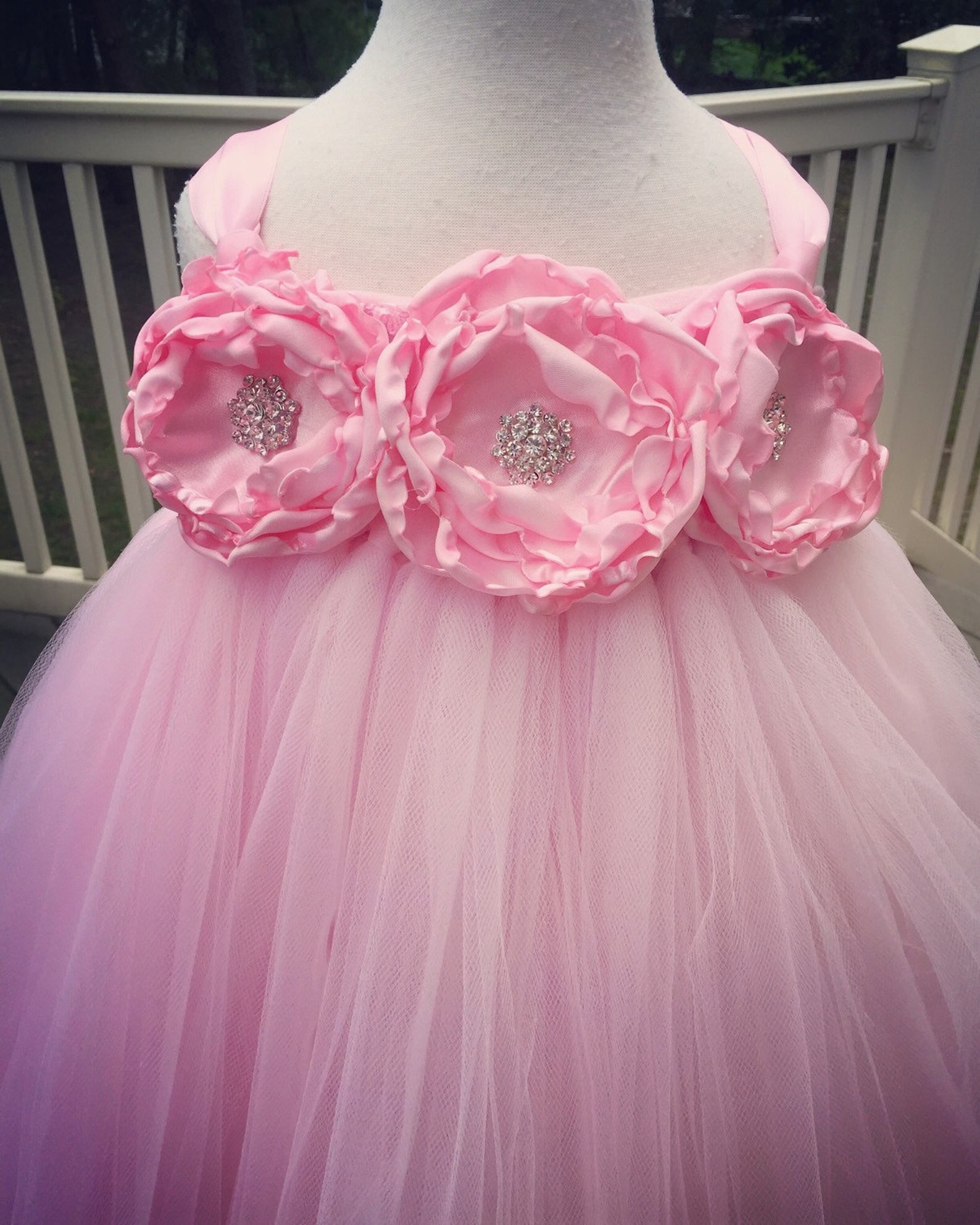 Pink Flower Girl Dress Chic Flower Dress Pink Tulle Dress | Etsy