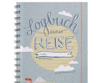 Reisetagebuch A6 klein - Logbuch einer Reise | dotted, Blau