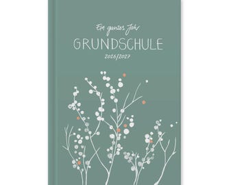 Grundschulplaner 2026 2027, nachhaltiger A4 Hardcover Lehrerkalender, FSC Papier, klimaneutral, 2 Lesebänder, mint grün