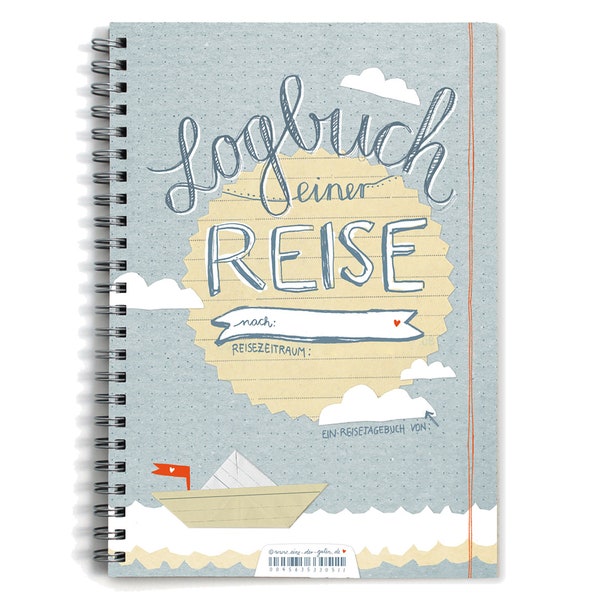 Reisetagebuch A5, Logbuch einer Reise, dotted, blau