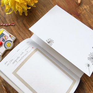 Journal A6 Le petit livre des grands moments Livre d'entrée pour les plus beaux souvenirs, les bouches d'enfants, etc. avec élastique blanc beige image 6