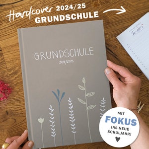 Grundschulplaner 2024 2025 A4 Lehrerkalender für Unterrichtsvorbereitung & Planung Lehrerplaner Schuljahr 2024/25 21x30 cm, grau weiß Bild 2