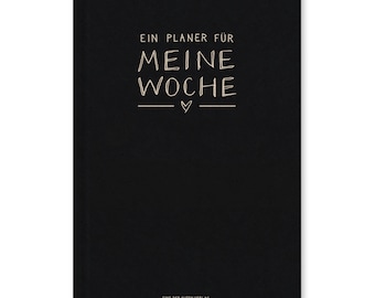 Terminkalender A5 - Kalender undatiert | Hardcover Wochenplaner ohne Datum zum flexibel starten | Taschenkalender | Schwarz Weiß schlicht