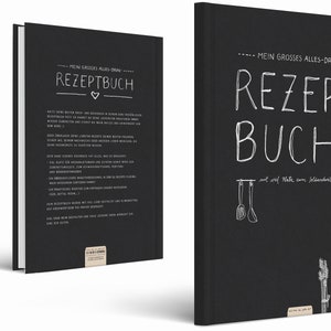Großes alles-drin Rezeptbuch in A4 zum Selberschreiben DIY Kochbuch Schultafel Design FSC Papier, Hardcover, 21 x 30 cm Bild 10