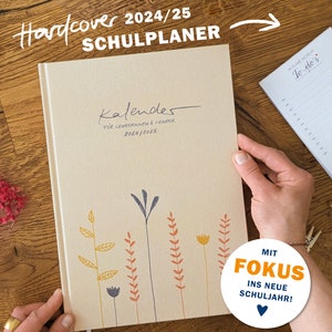 Lehrerkalender 2024 2025 A4 Lehrerplaner für Unterrichtsvorbereitung & Planung Schulplaner für Schuljahr 2024/25 21x30 cm, creme beige Bild 2